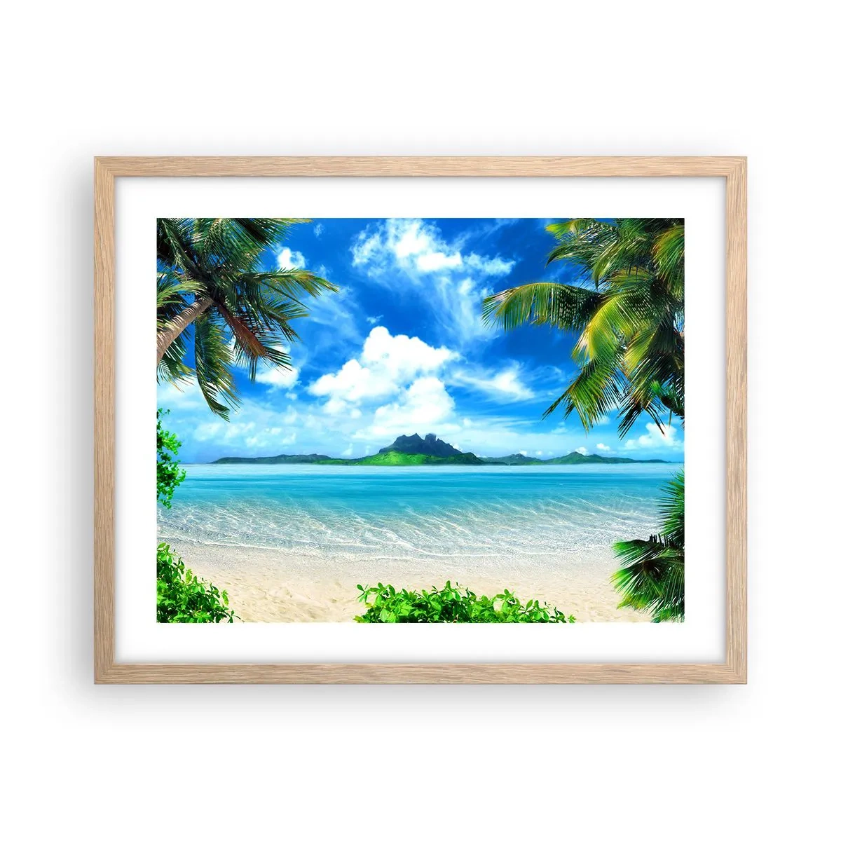 Poster in einem Rahmen aus heller Eiche - Das Azurblau der Tropen - 50x40 cm