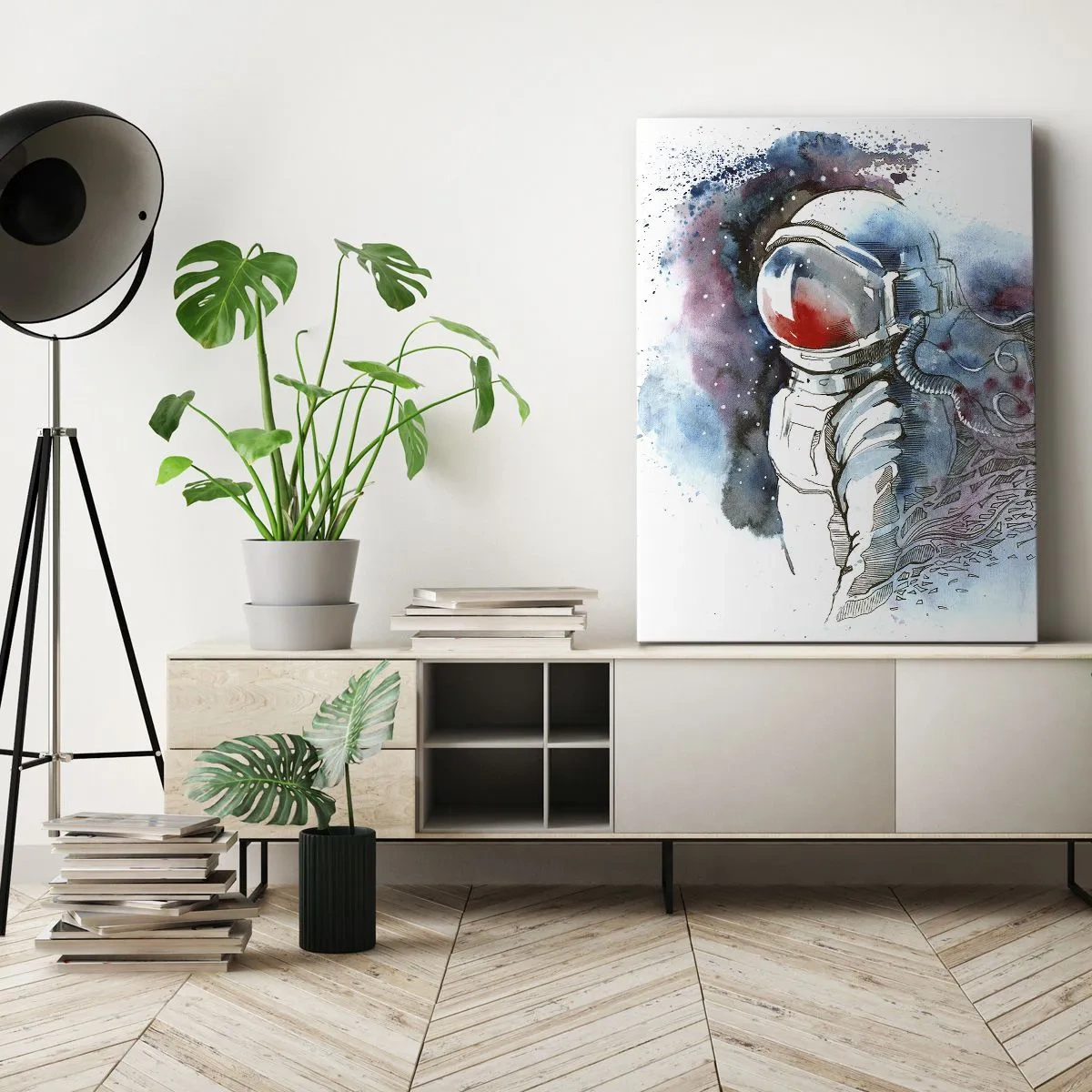 Bild auf Leinwand - Leinwandbild - Allein mit Platz - 45x80 cm