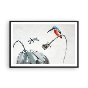 Poster in einem schwarzem Rahmen - Das Leben der Wiese - 91x61 cm