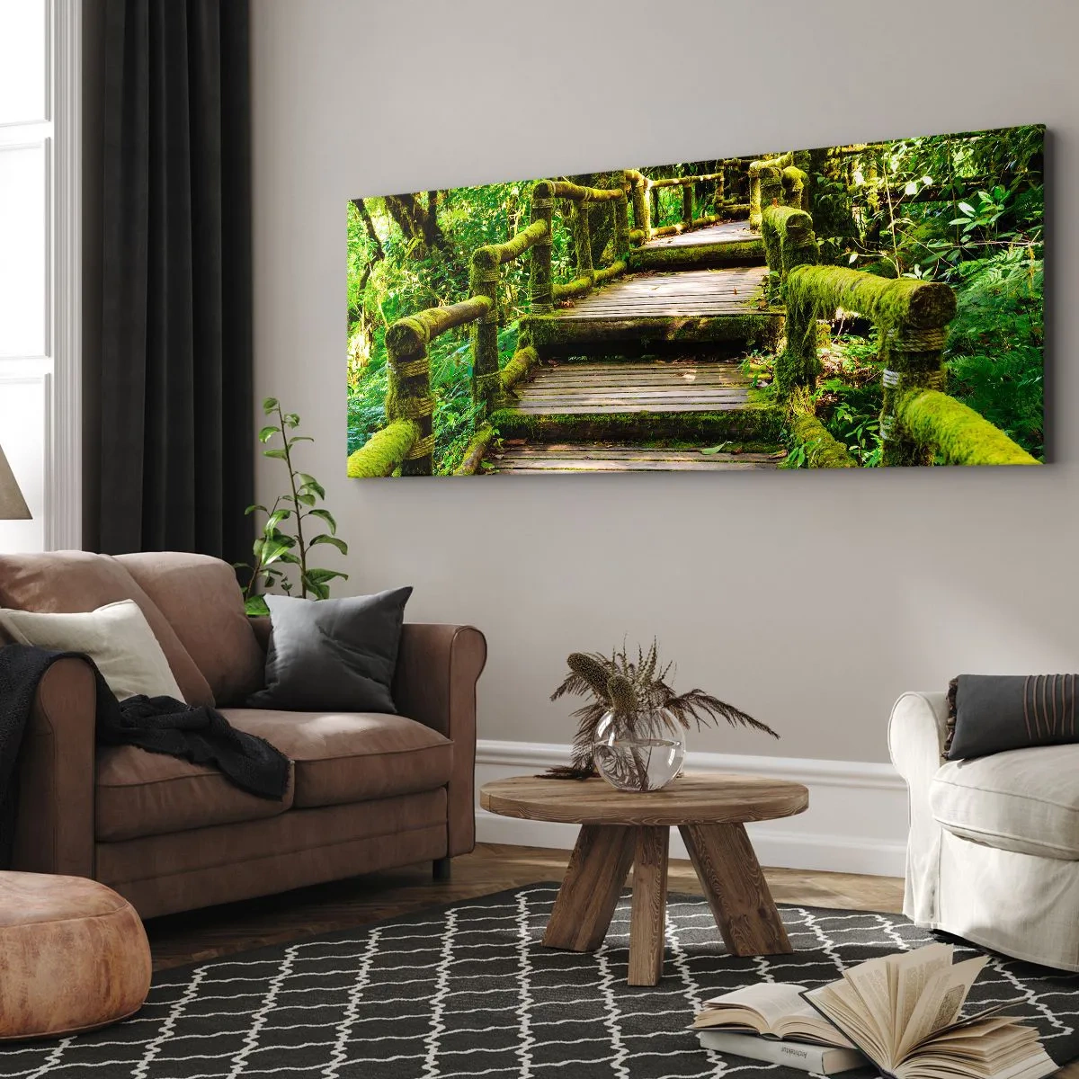 Bild auf Leinwand - Leinwandbild - Ein Korridor voller Grün - 100x40 cm