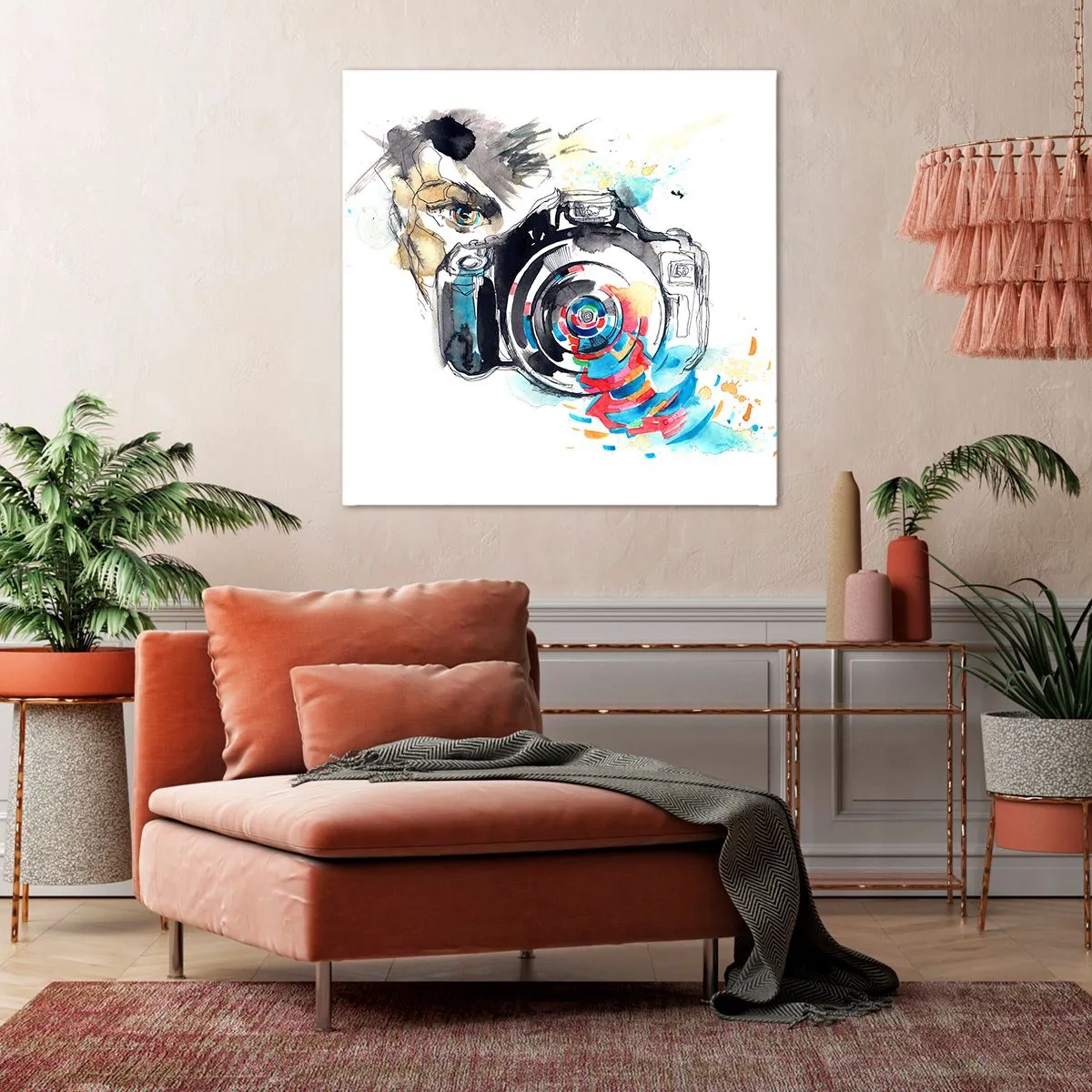 Bild auf Leinwand - Leinwandbild - Im Auge der Linse - 50x50 cm