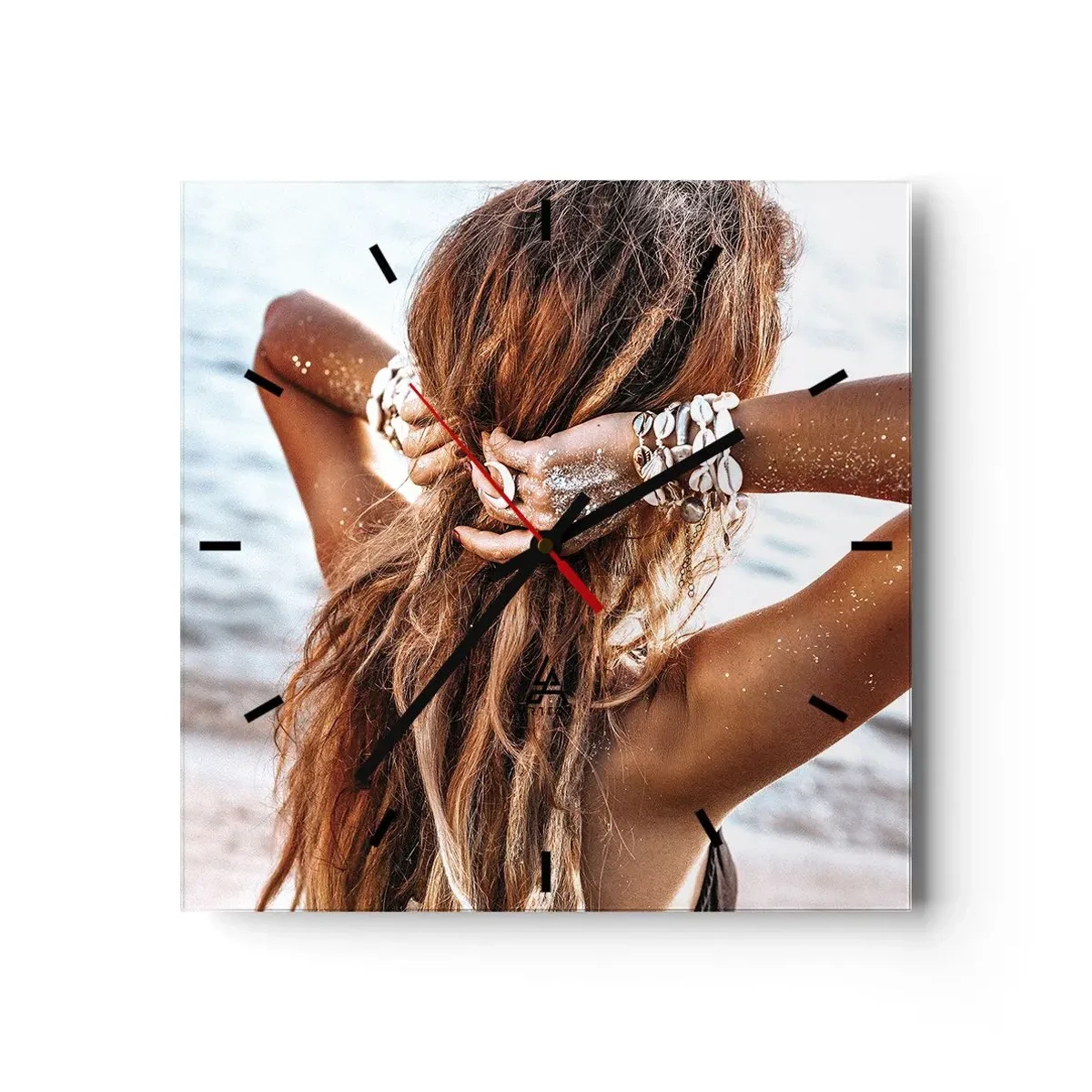 Wanduhr - Glasuhr - Eine Schwester von Wasser und Sonne - 40x40 cm