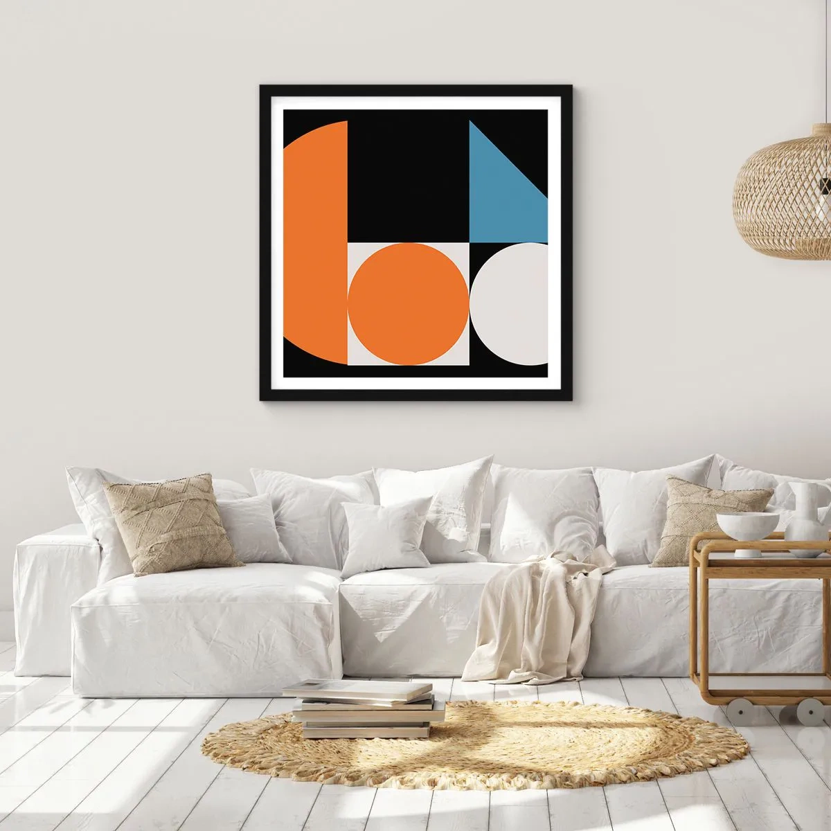 Poster in einem schwarzem Rahmen - Bebilderte Anordnung - 40x40 cm