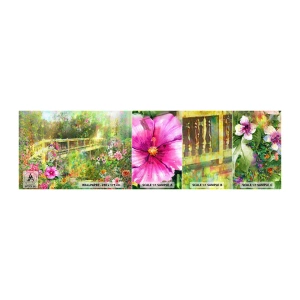 Fototapeten Muster Selbstklebend Deluxe Sticker - Eine Brücke aus Frühlingsseufzern - Landschaft, Blumen, Garten - 100x30 cm