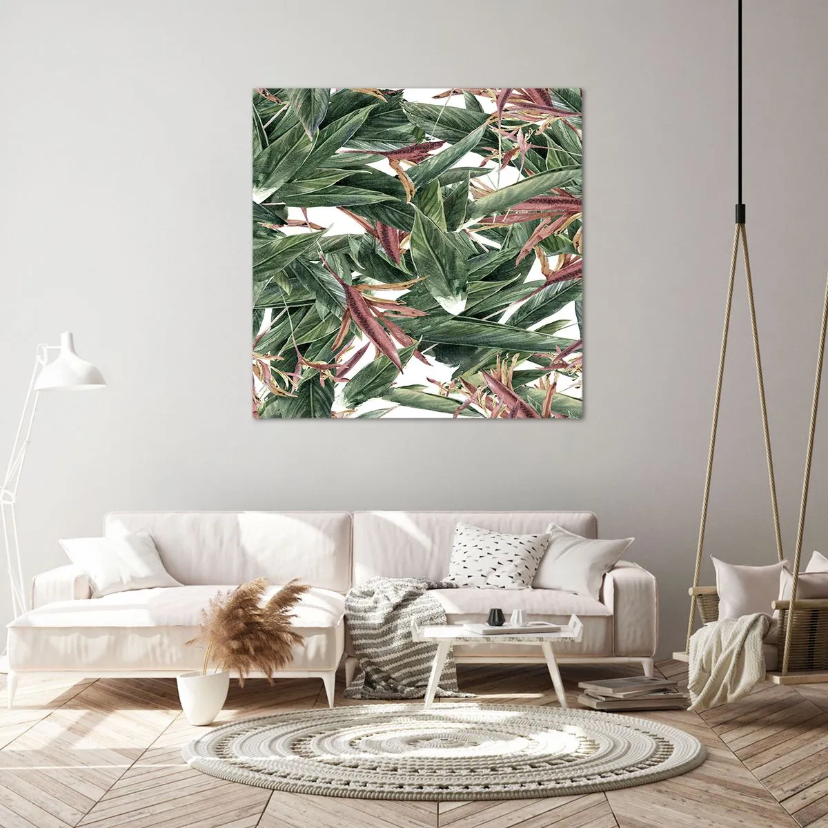 Bild auf Leinwand - Leinwandbild - Smaragd-lila Dickicht - 60x60 cm