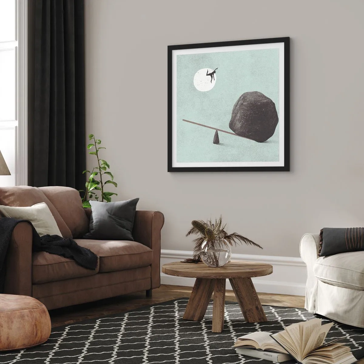 Poster in einem schwarzem Rahmen - Erfüllte Träume - 60x60 cm