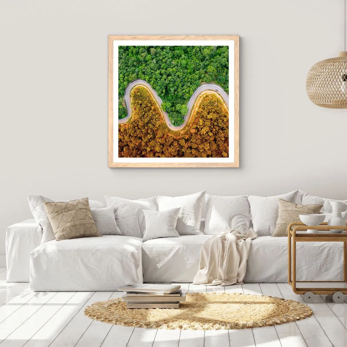 Poster in einem Rahmen aus heller Eiche - Grenzen und Durchbrüche - 60x60 cm