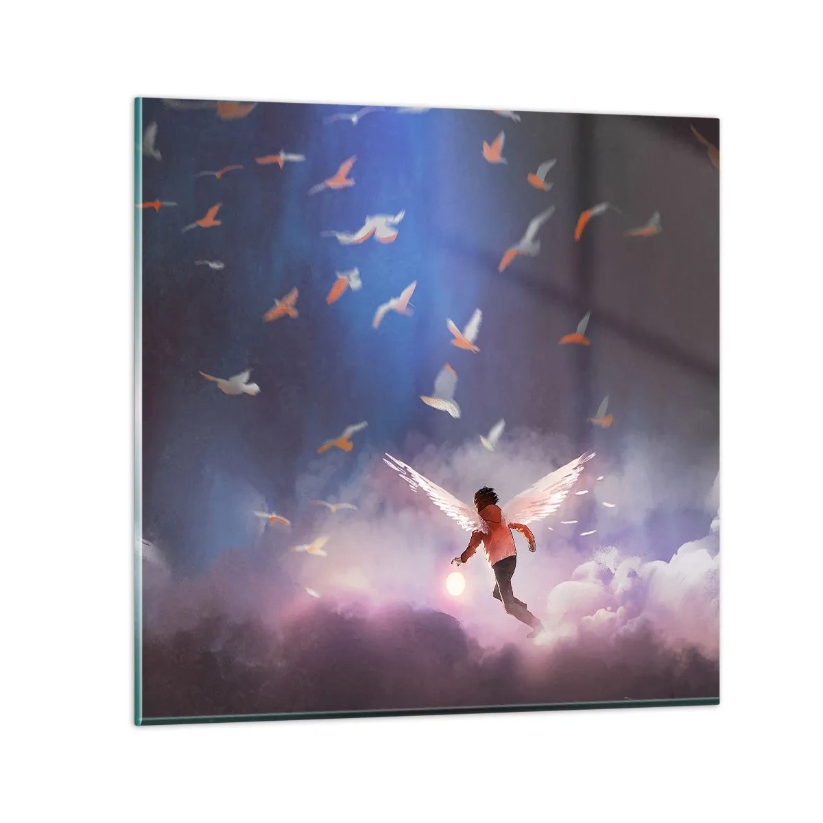 Glasbild - Bild auf glas - Du brauchst Fantasie und Mut - 30x30 cm