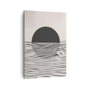 Bild auf Leinwand - Leinwandbild - Abstrakte Linien und geometrische Formen in gedeckten Farben - 70x100cm - Halbe Komposition - Moderne Wanddekoration für Wohnzimmer und Schlafzimmer ARTTOR