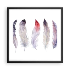 Poster in einem schwarzem Rahmen - Zart wie mehrfarbiger Nebel - 50x50 cm