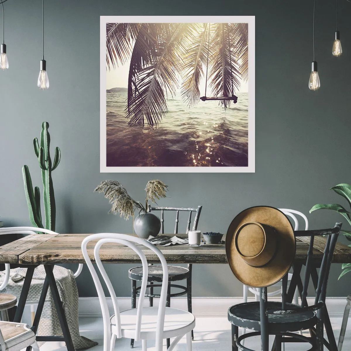 Poster - Sie können nach Belieben in den Wolken schwingen - 40x40 cm