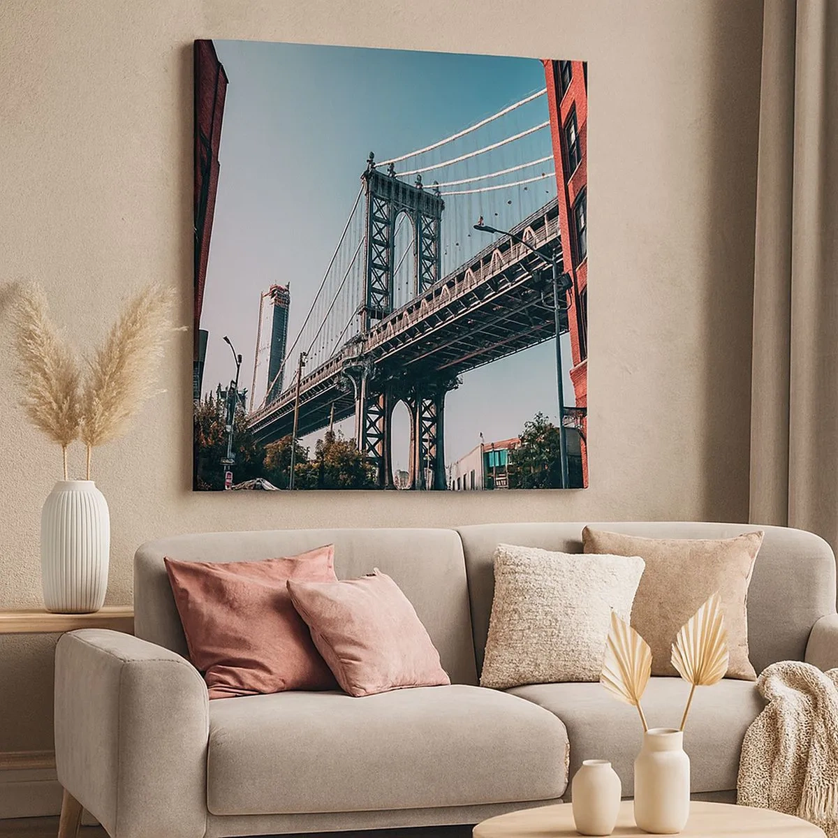 Bild auf Leinwand - Leinwandbild - Über den Wellen der Stadt - 30x30 cm