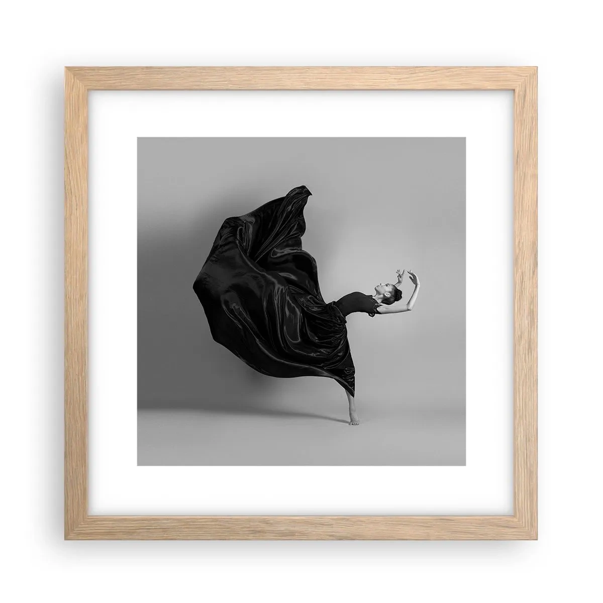 Poster in einem Rahmen aus heller Eiche - Beflügelt durch die Musik - 30x30 cm