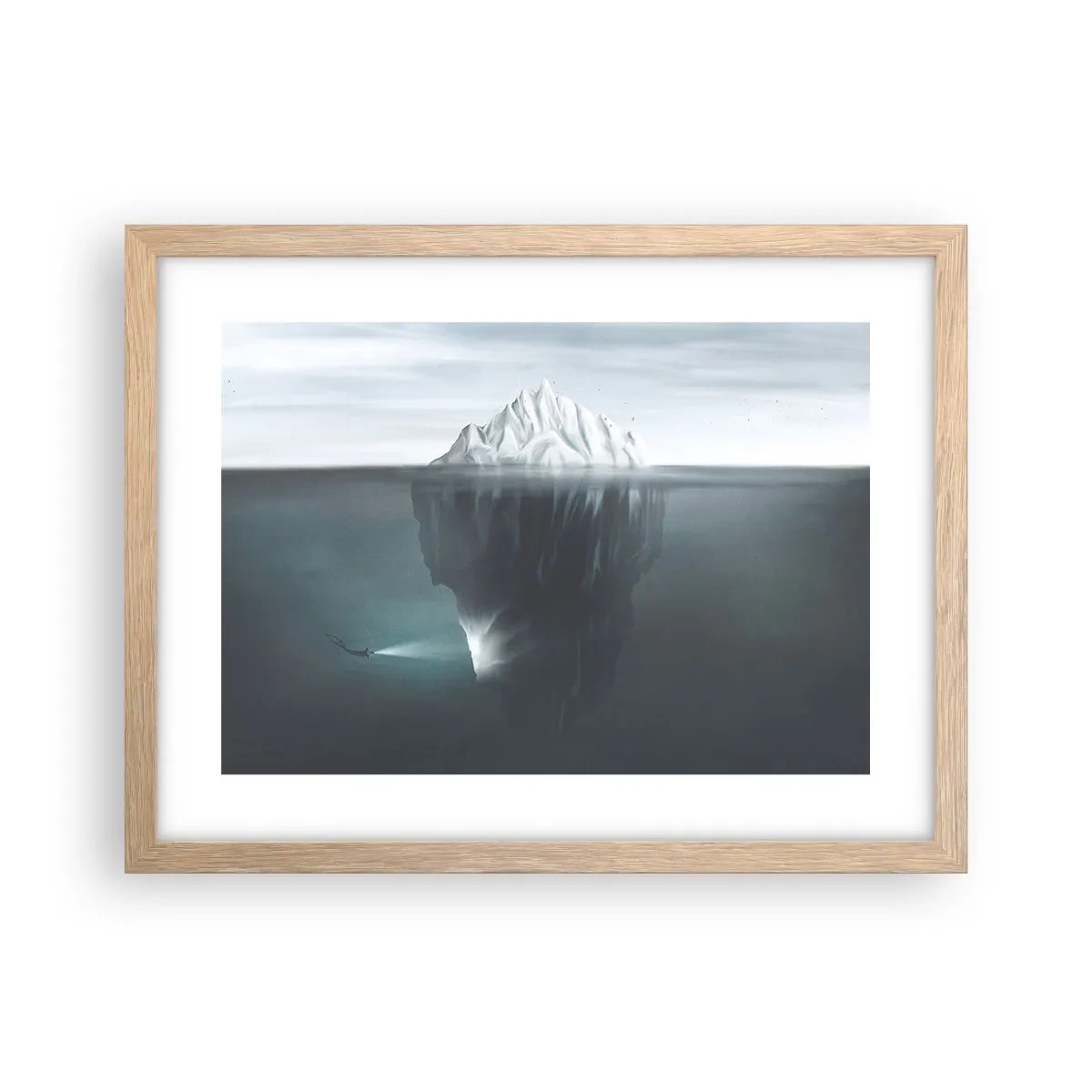 Poster in einem Rahmen aus heller Eiche - Unterwassergeheimnis - 40x30 cm