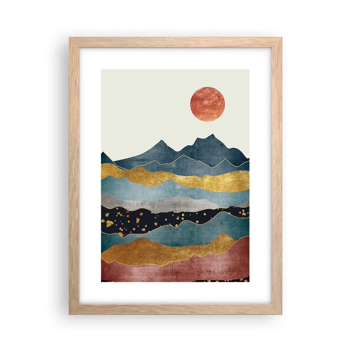 Poster in einem Rahmen aus heller Eiche - Ein Querschnitt durch die Welt - 30x40 cm