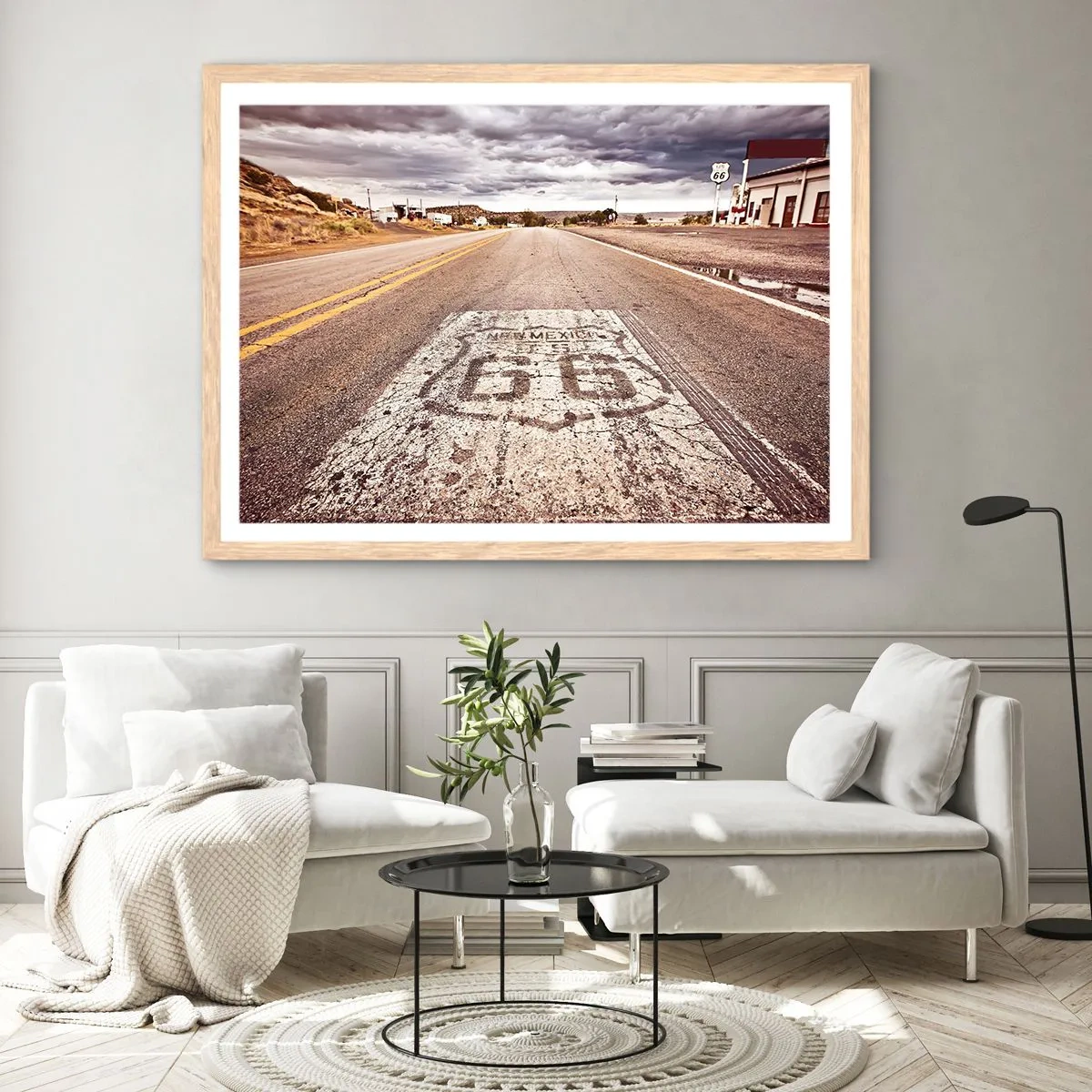 Poster in einem Rahmen aus heller Eiche - Mother Road - eine amerikanische Legende - 40x30 cm