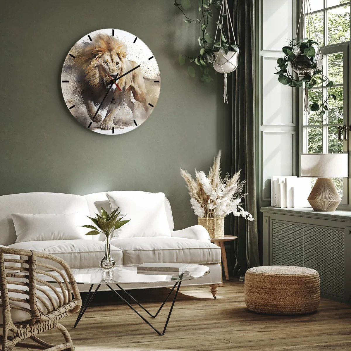 Wanduhr - Glasuhr - Der König zog um - 30x30 cm