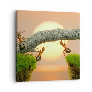 Bild auf Leinwand - Leinwandbild - Glücklich, zusammen arbeiten - 30x30 cm