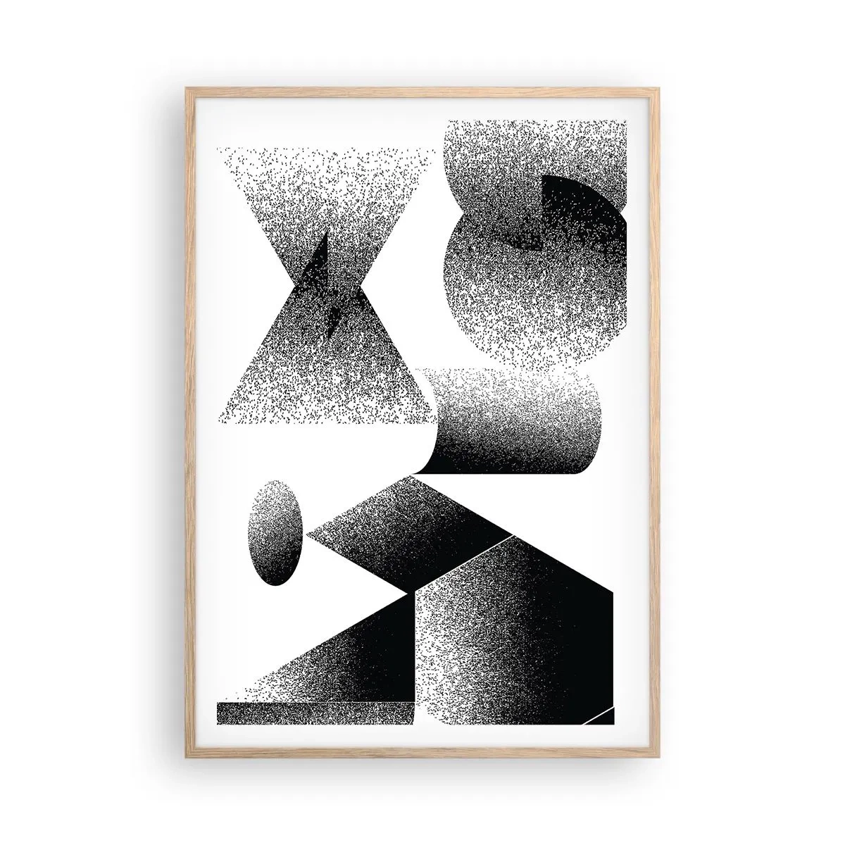 Poster in einem Rahmen aus heller Eiche - Winkel und Ovale - 70x100 cm