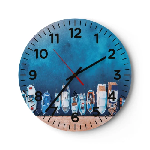 Wanduhr - Glasuhr - In einer Reihe - 40x40 cm