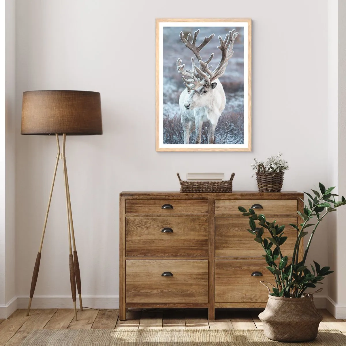 Poster in einem Rahmen aus heller Eiche - Porträt in der Sonne - 50x70 cm