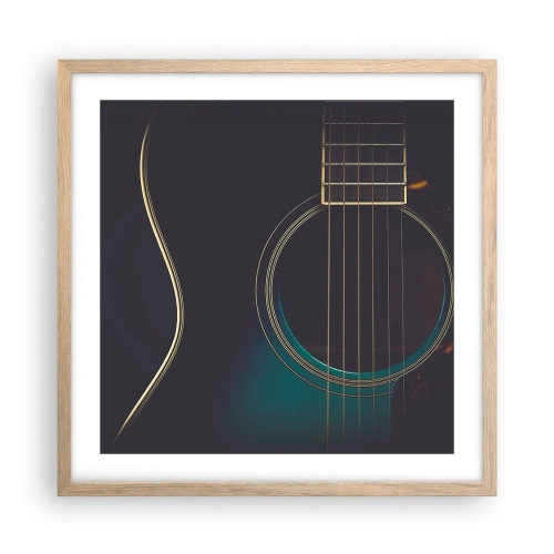 Poster in einem Rahmen aus heller Eiche - Einen Moment bevor es ertönt - 50x50 cm