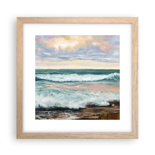 Poster in einem Rahmen aus heller Eiche - Hier werden Sie Ihre Seele baumeln lassen - 30x30 cm