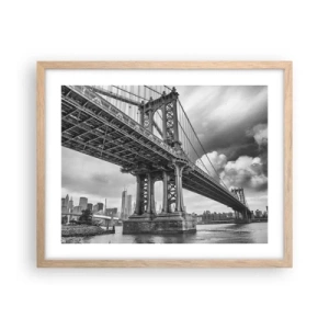 Poster in einem Rahmen aus heller Eiche - Ins Herz der Stadt - 50x40 cm