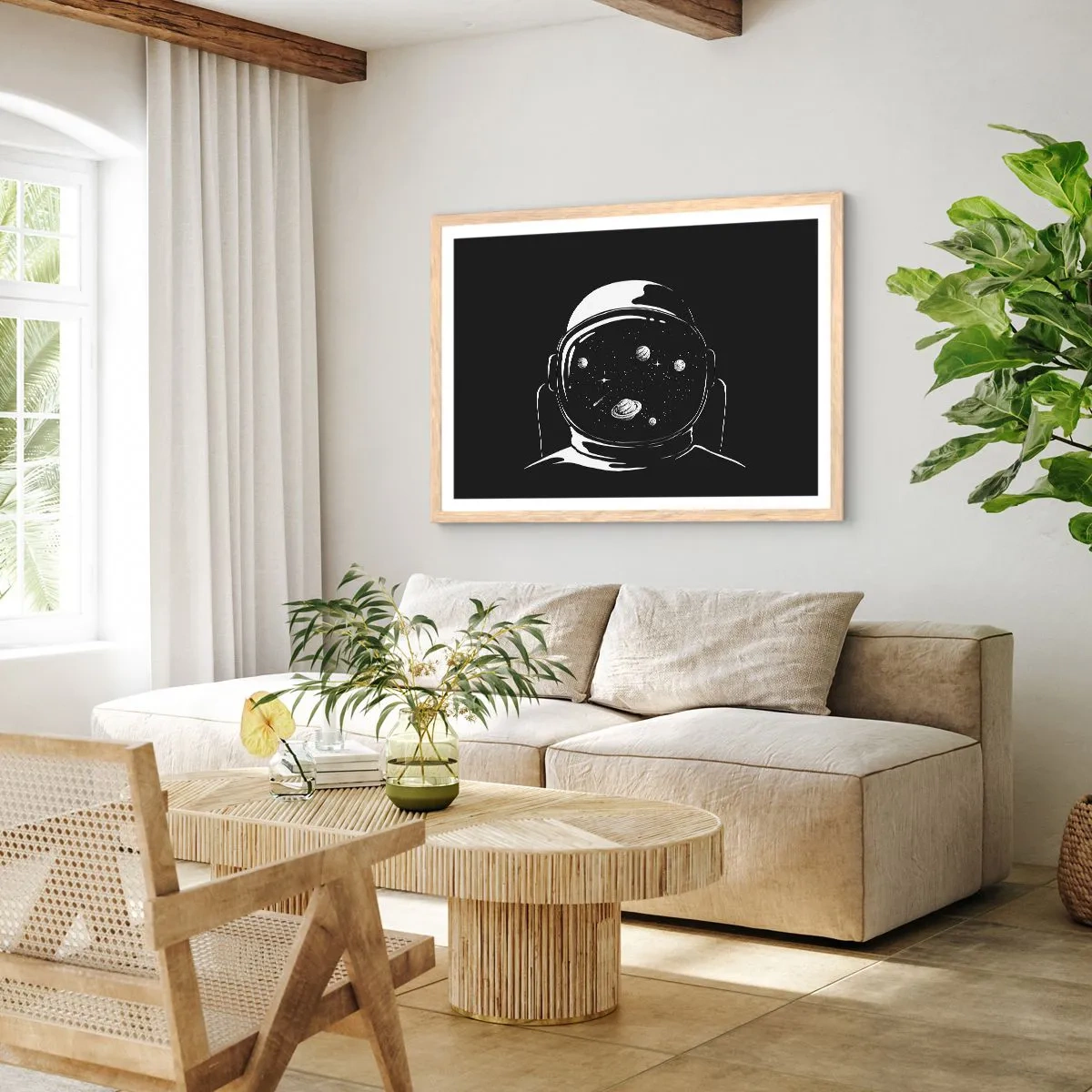 Poster in einem Rahmen aus heller Eiche - Schöne Aussicht - 70x50 cm