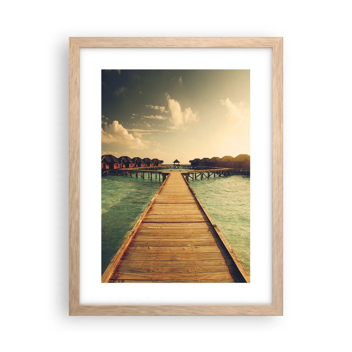 Poster in einem Rahmen aus heller Eiche - Eine herzliche Einladung - 30x40 cm