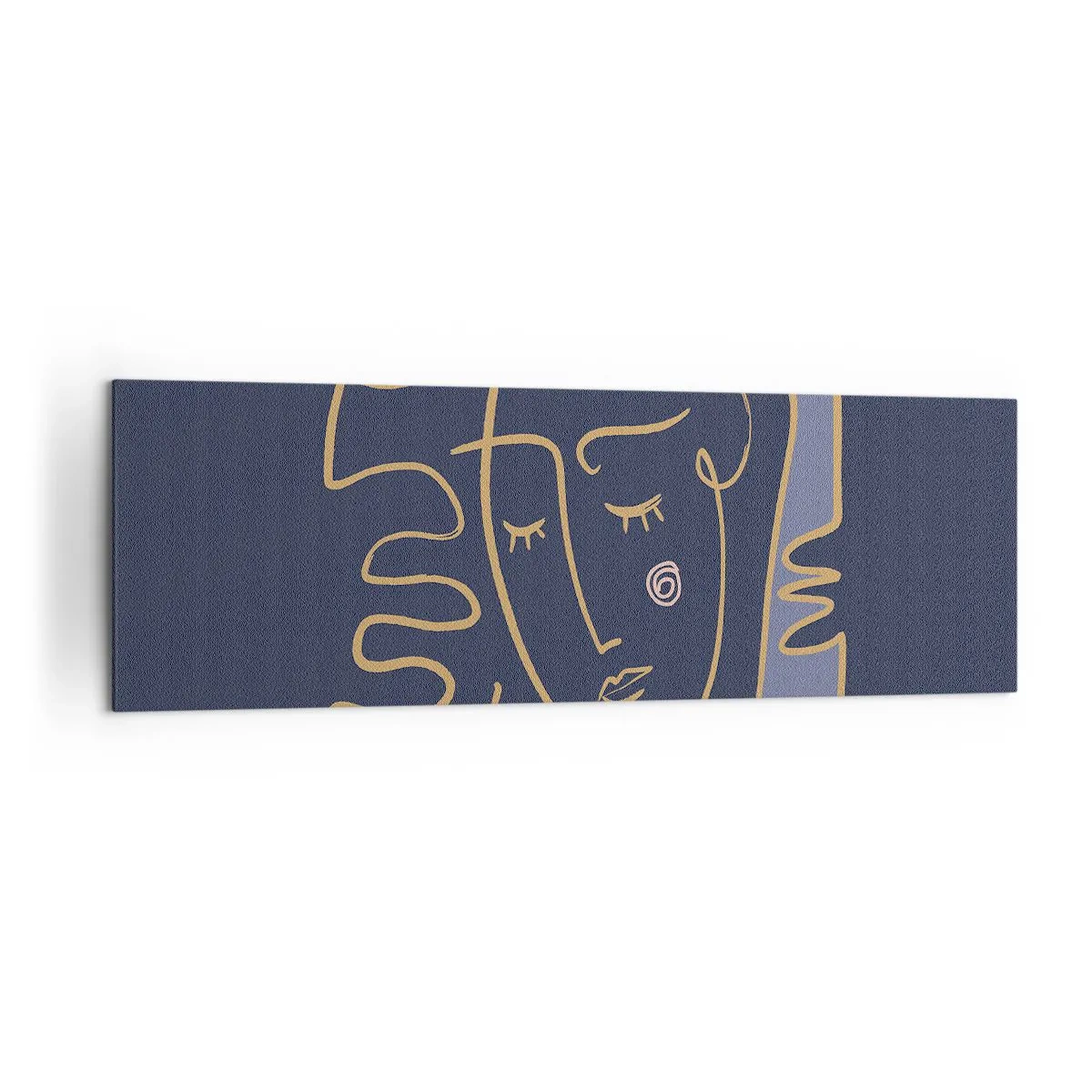 Bild auf Leinwand - Leinwandbild - Abstraktes Gesichtsporträt im minimalistischen Stil - 160x50cm - In Gedanken - Moderne Wanddekoration für Wohnzimmer und Schlafzimmer ARTTOR