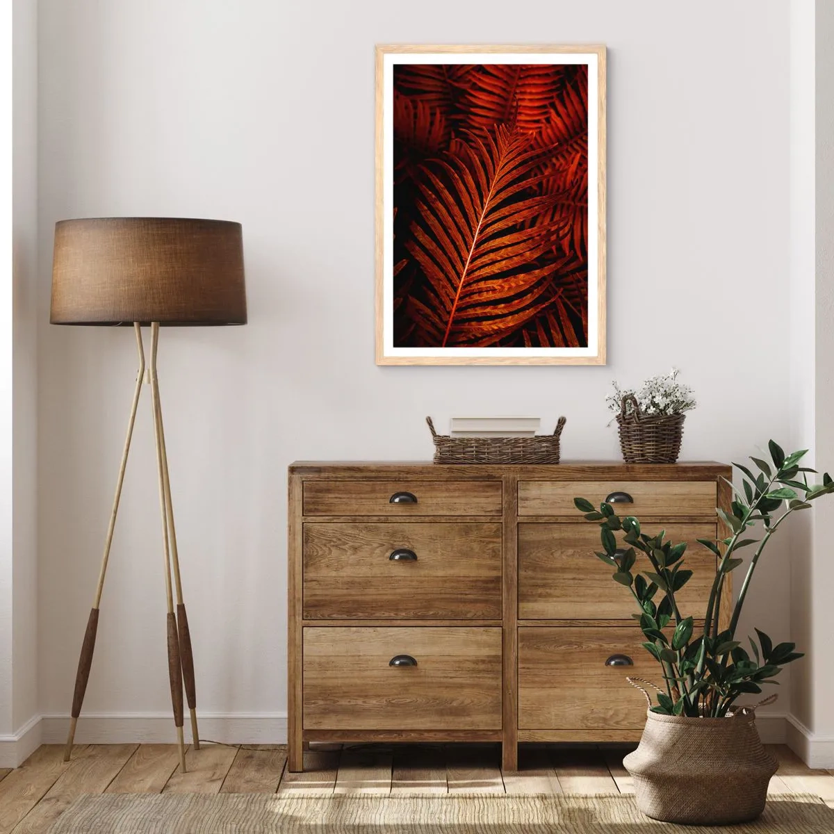 Poster in einem Rahmen aus heller Eiche - Die Hitze des Lebens - 50x70 cm