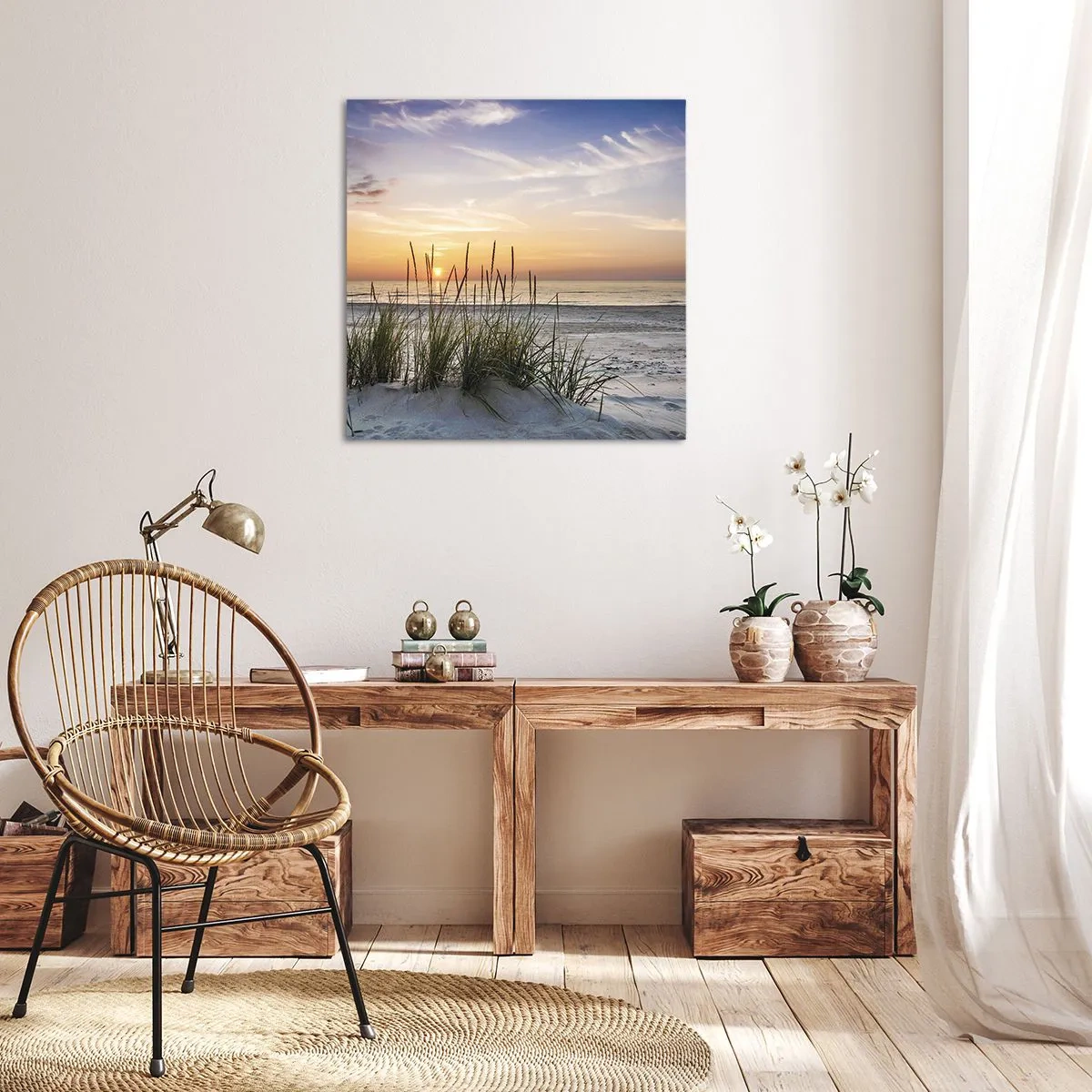 Bild auf Leinwand - Leinwandbild - Schau, denk, fühl - 60x60 cm