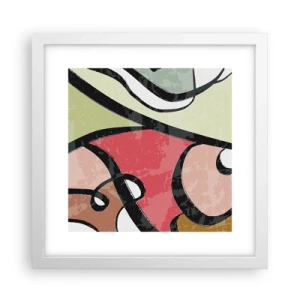 Poster in einem weißen Rahmen - Pirouetten unter Farben - 30x30 cm