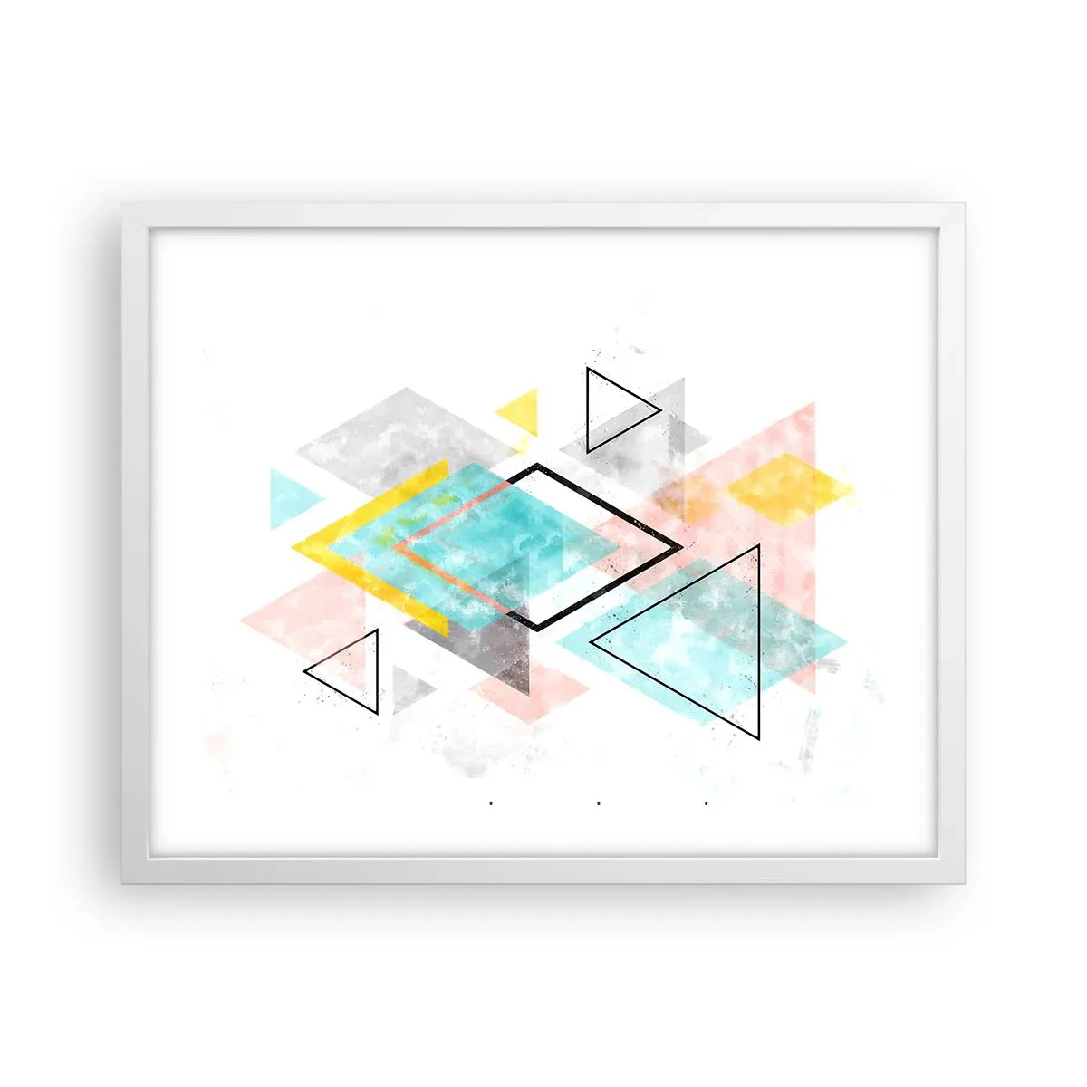 Poster in einem weißen Rahmen - Geometrisches Spiel - 50x40 cm