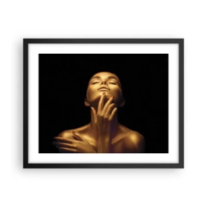Poster in einem schwarzem Rahmen - Wie goldene Seide - 50x40 cm