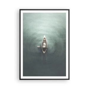Poster in einem schwarzem Rahmen - Durch den Mondsee - 70x100 cm