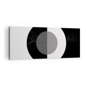 Bild auf Leinwand - Leinwandbild - Grafisches Muster in kontrastierendem Schwarz und Weiß - 120x50cm - Harmonie in Schwarz und Weiß - Moderne Wanddekoration für Wohnzimmer und Schlafzimmer ARTTOR