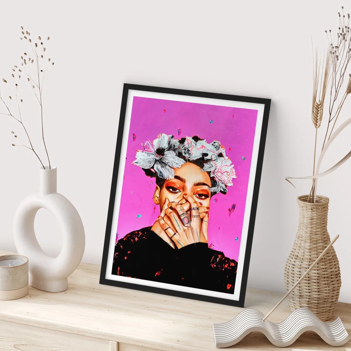 Poster in einem schwarzem Rahmen - Bisschen verrückt - 40x50 cm