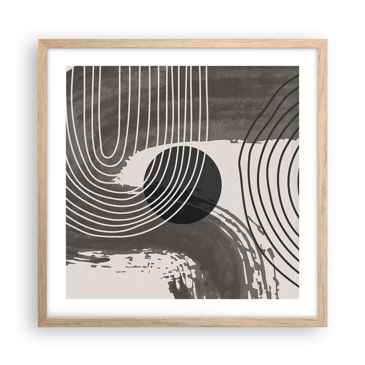 Poster in einem Rahmen aus heller Eiche - Oval gewinnt - 50x50 cm