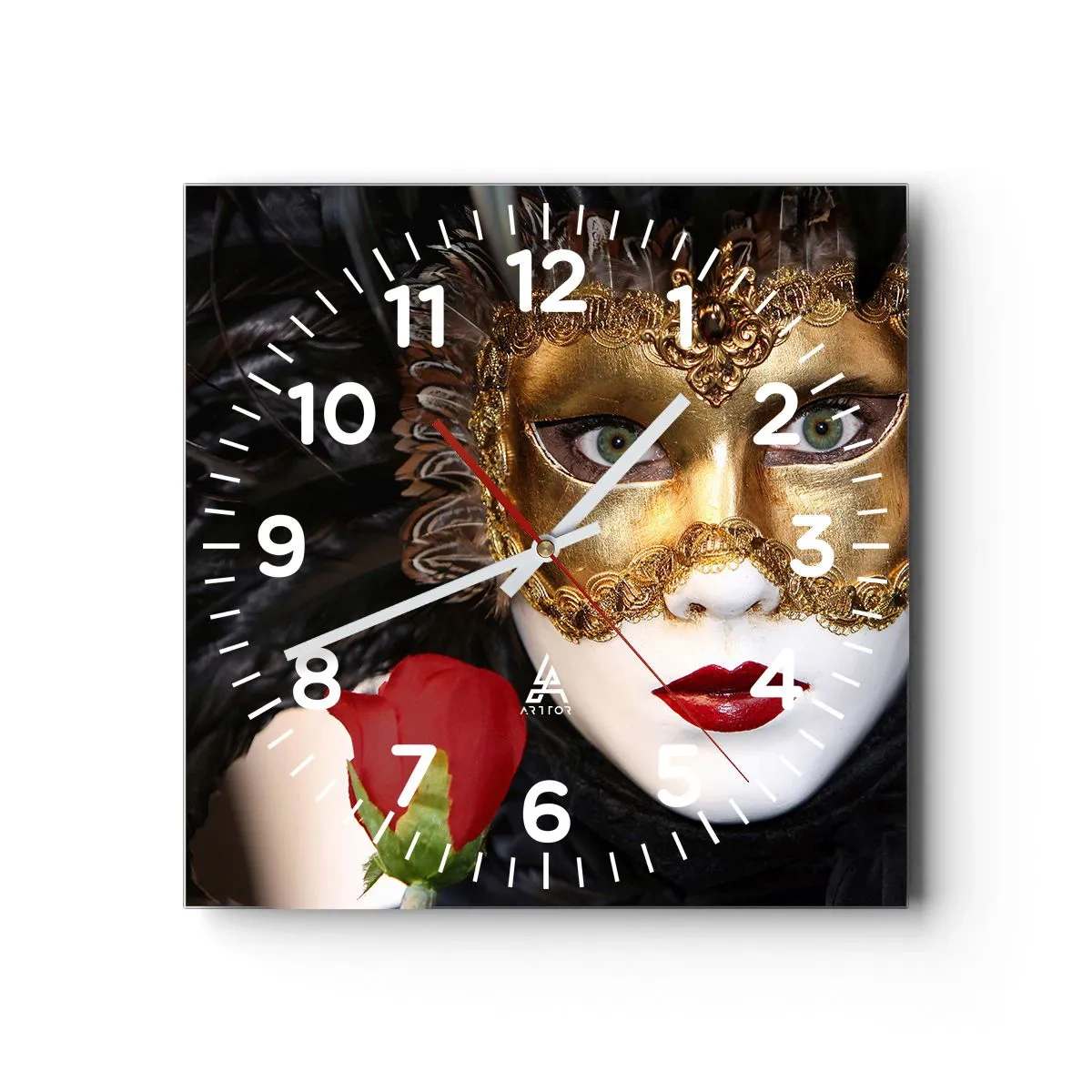 Wanduhr - Glasuhr - Denn das Leben ist ein großer Ball - 40x40 cm