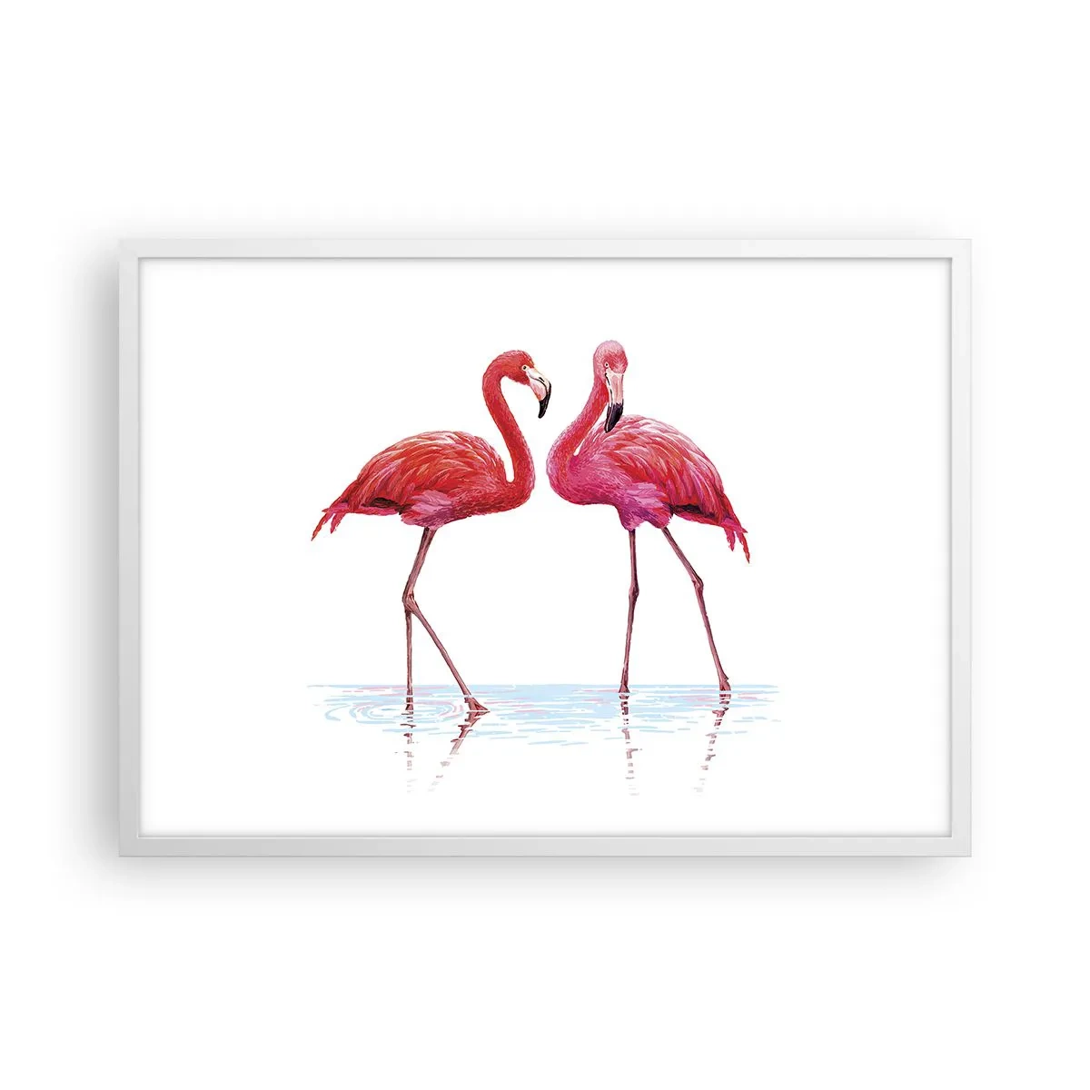 Poster in einem weißen Rahmen - Rosa randez-vous - 70x50 cm
