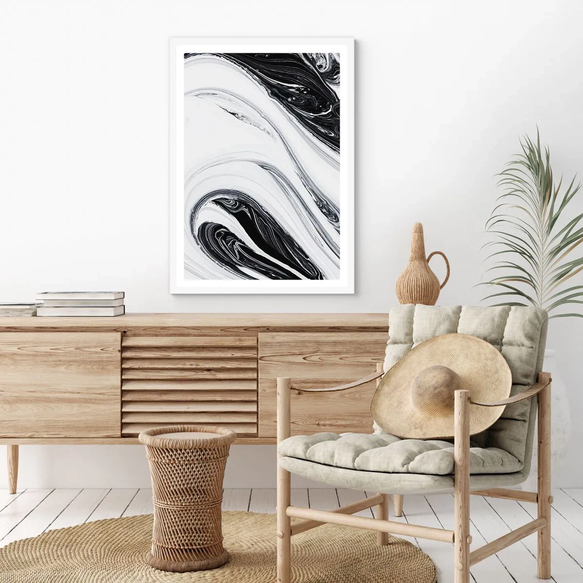 Poster in einem weißen Rahmen - Kombination aus Gegensätzen - 61x91 cm