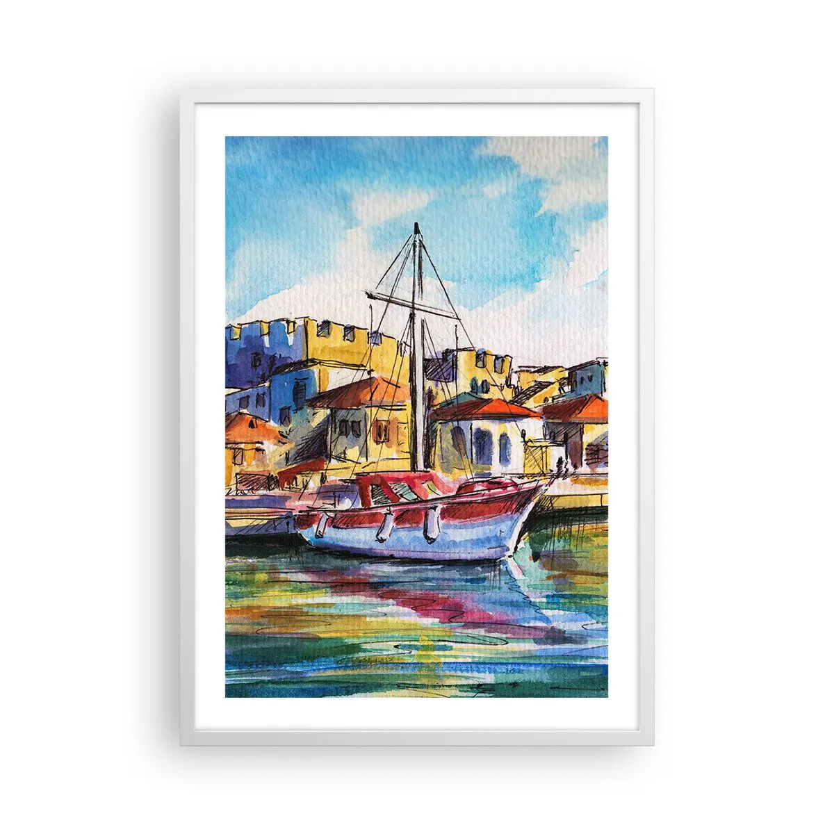 Poster in einem weißen Rahmen - Regenbogennachmittag - 50x70 cm