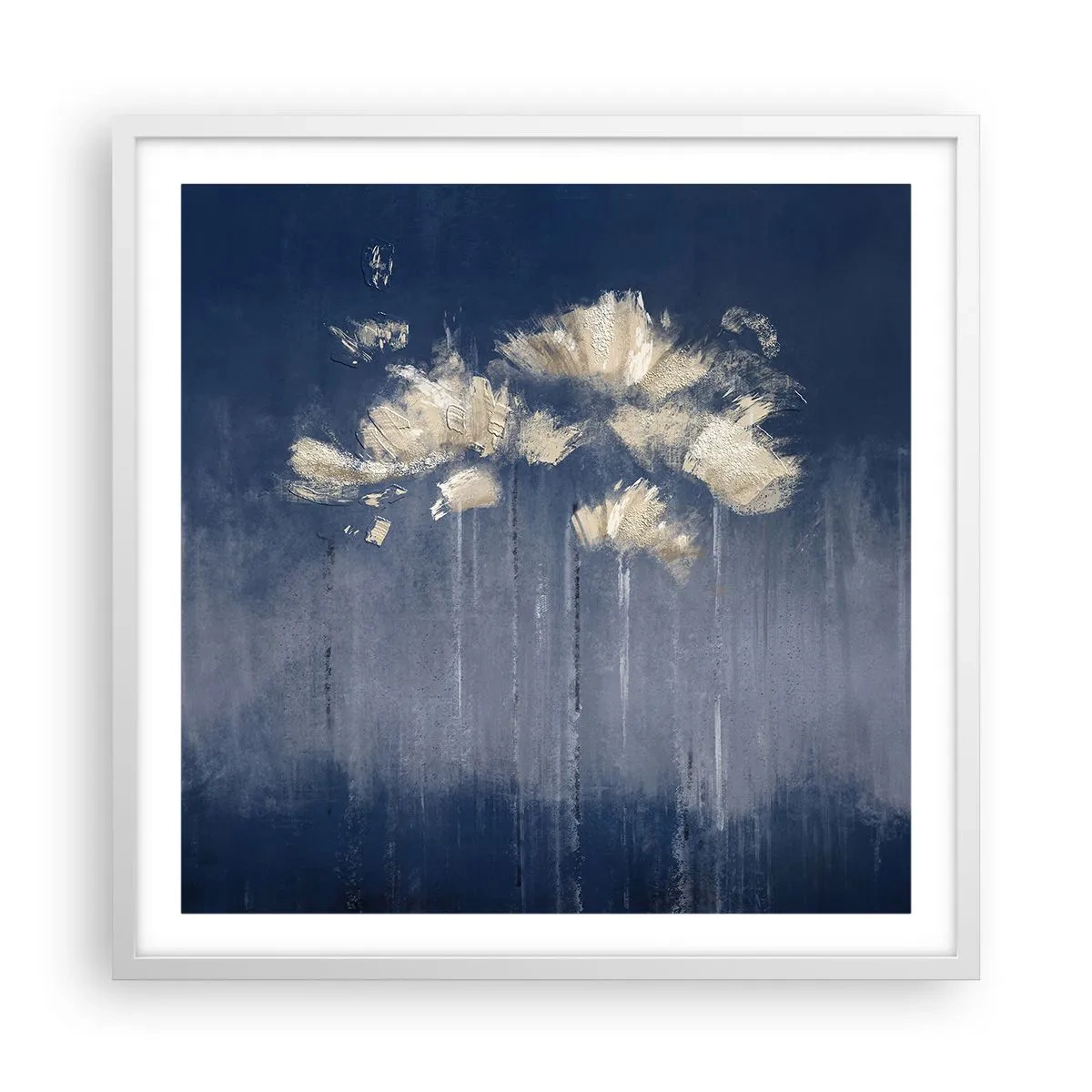 Poster in einem weißen Rahmen - Wie Blütenblätter im Wind - 60x60 cm