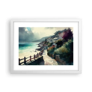 Poster in einem weißen Rahmen - Mittelmeerstadt - 40x30 cm