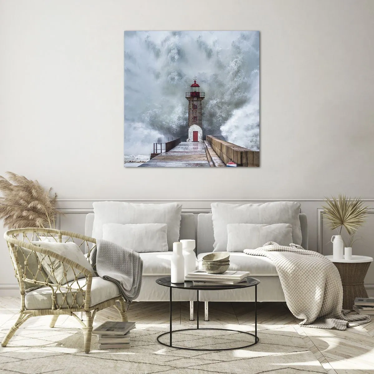 Glasbild - Bild auf glas - Das Rauschen des Wassers, der Lärm wird wehen - 30x30 cm