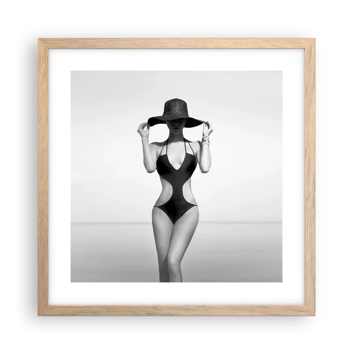 Poster in einem Rahmen aus heller Eiche - Mein Name ist: Eleganz - 40x40 cm