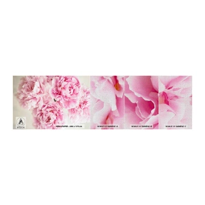 Fototapeten Muster Premium Canvas - In rosa Glamour - Pfingstrosen, Blumenstrauß, Blumen - 100x30 cm