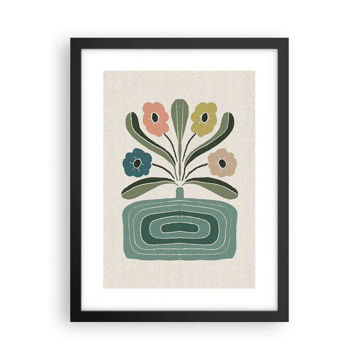 Poster in einem schwarzem Rahmen - Symmetrischer Strauß - 30x40 cm
